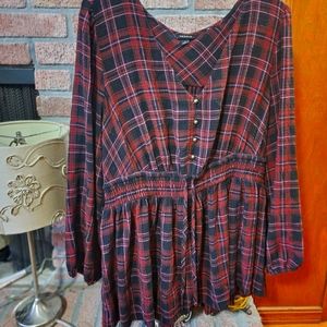 Size 1 Plaid Torrid Long Sleeve Top